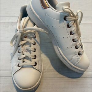 Adidas Stan Smith White and Gold Sneakers